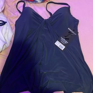 Womens bathing suit navy blue top
